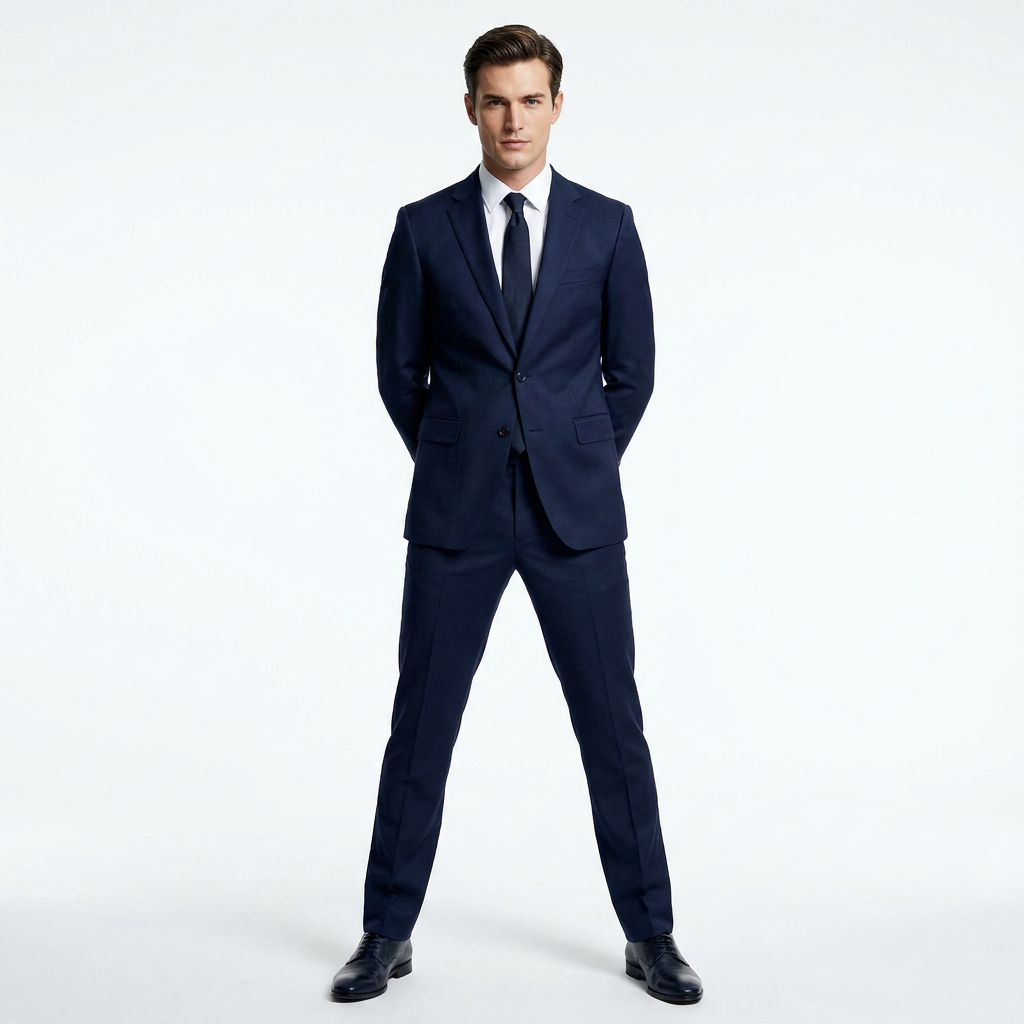Men Custom TR Business Leisure Two‑Piece Suit Set