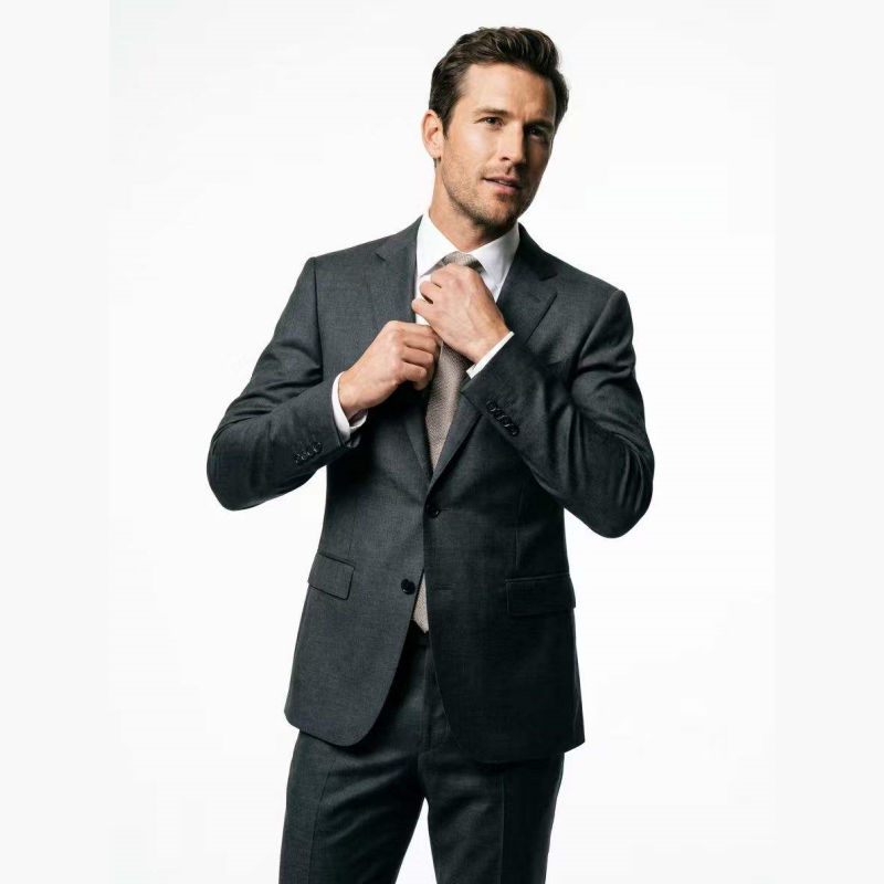 Custom Men Formal Suit Set, Slate Grey TR Fabric