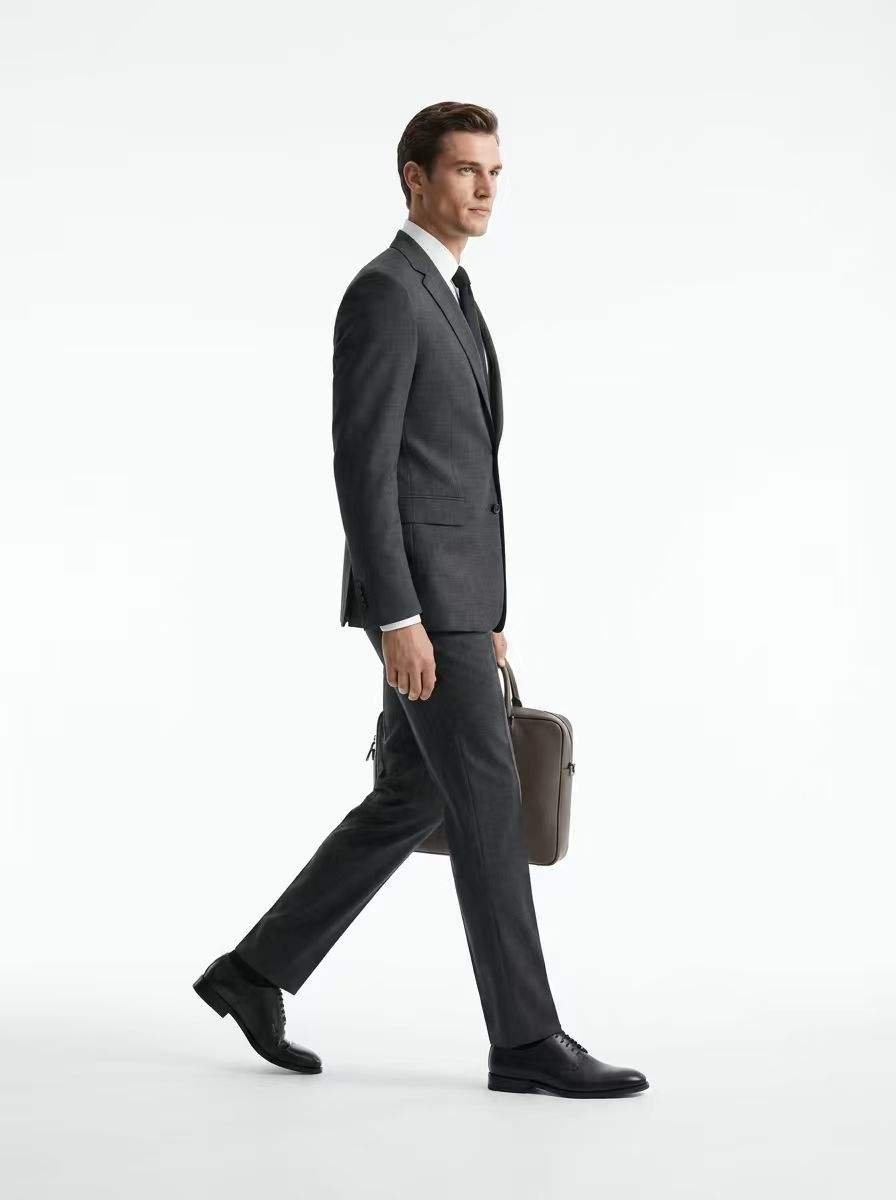 Custom Men Formal Suit Set, Slate Grey TR Fabric