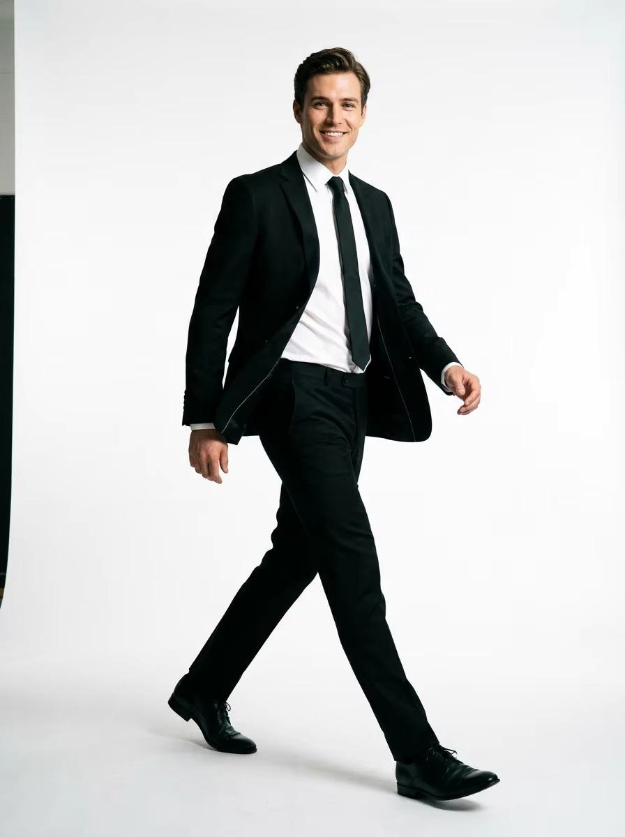 Custom Slim Fit 4‑Piece Men Office Suit, Breathable Elastic