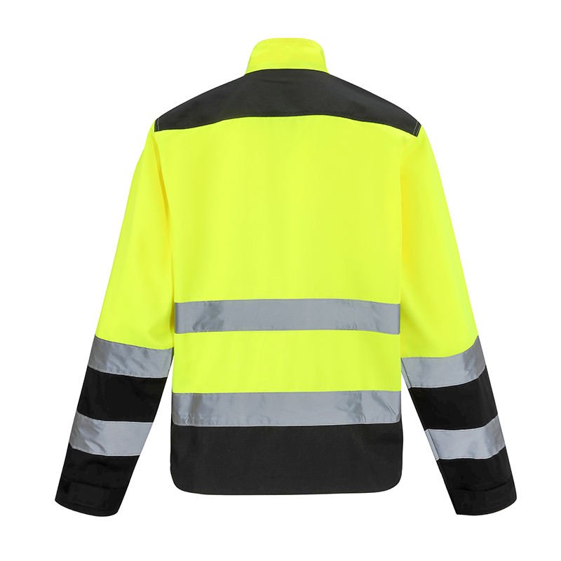 Hot Sale Fluorescent Yellow Traffic Patrol Road Maintenance Workwear OEM Reflective Tapes Blouse Uniform Security Jacket for Men