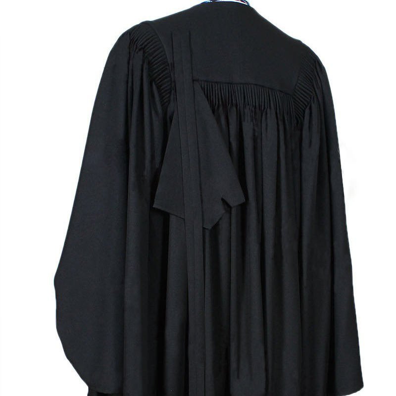 Unisex Black Polyester Judicial Uniform, Professional Adult Executive Lawyer Attire Custom OEM Court Formal Wear