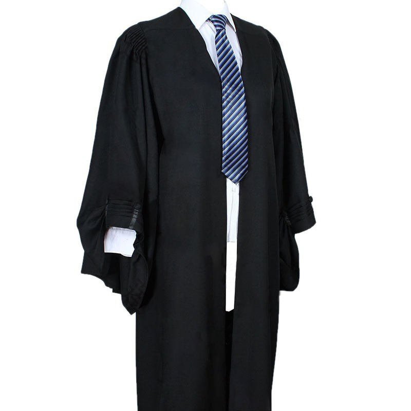 Unisex Black Polyester Judicial Uniform, Professional Adult Executive Lawyer Att