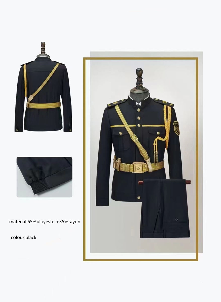 Custom Men Security Officer Ceremony Uniform, Premium Polyester Viscose Formal Guard Coat for Official Ceremony & Daily Duty